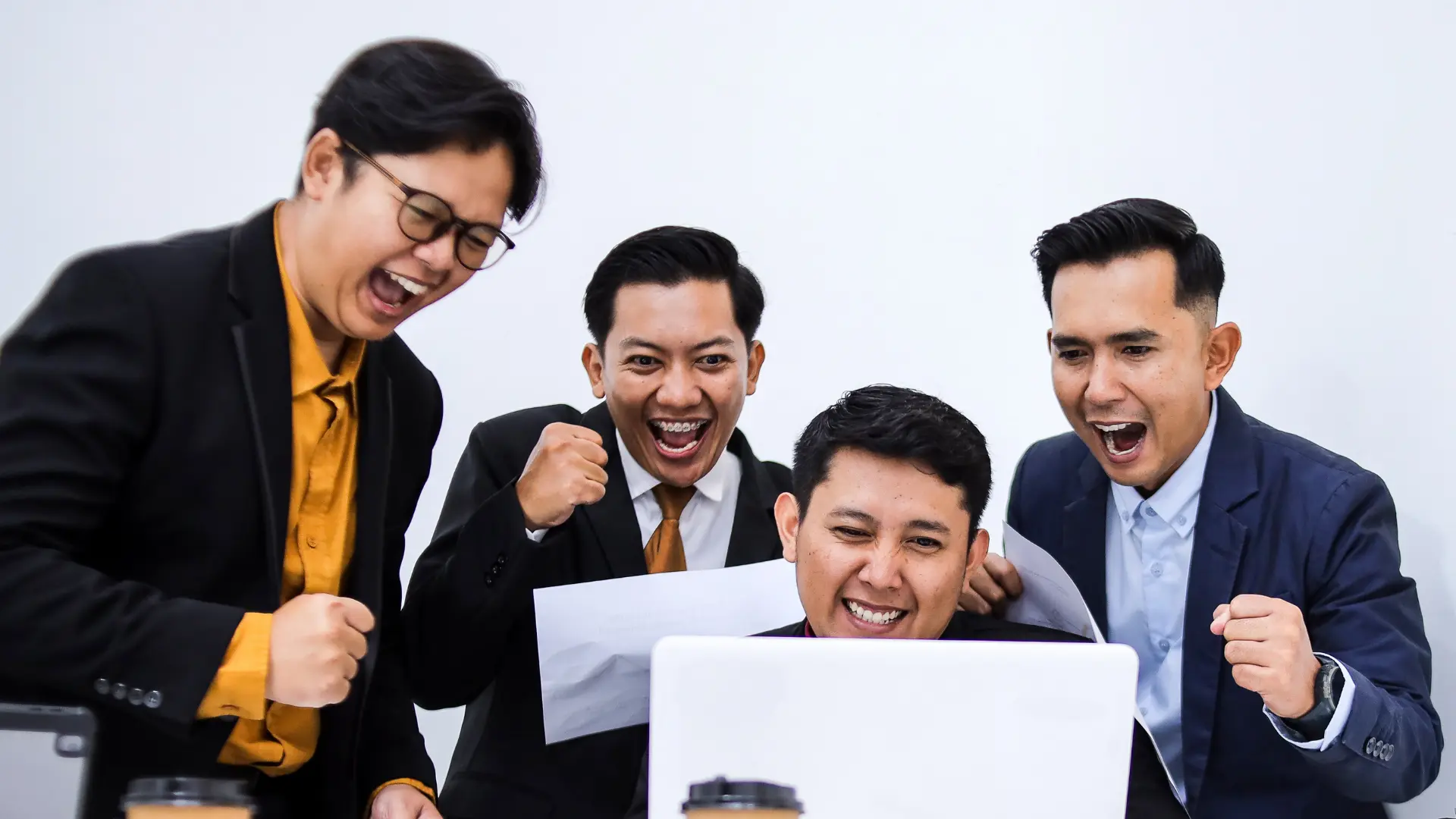 Team members collaborating in an office setting