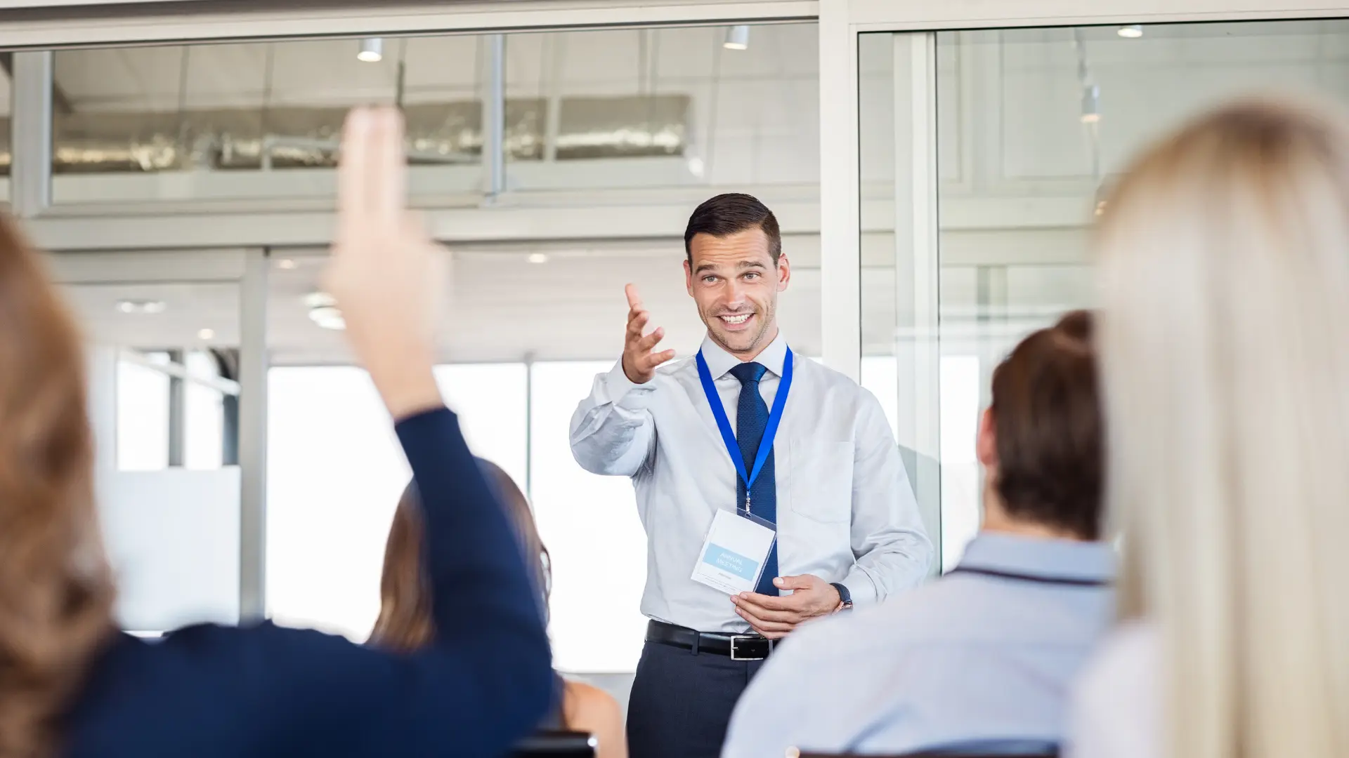 Employee engaged in training and professional development